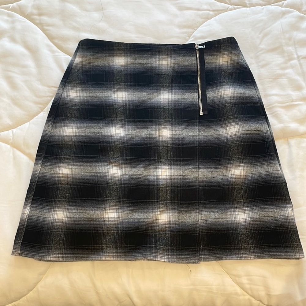 Plaid Black and White Skirt